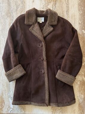 Incredible Brown Suede Sheepskin Lined Coat